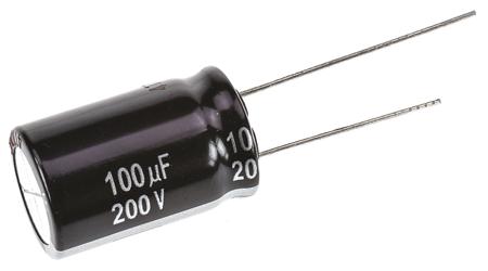 EEUEE2D101 Panasonic 100μF Aluminium Electrolytic Capacitor 200V dc, Radial, Through Hole -