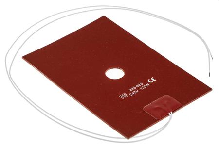 245-629 RS PRO Silicone Heater Mat, 100 W, 100 x 150mm, 240 V ac