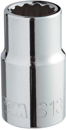 S-1"1/4 SAM 1/2 in Drive 1 1/4in Bi-Hexagon, 12 point, 41.6mm, 45 mm Overall Length