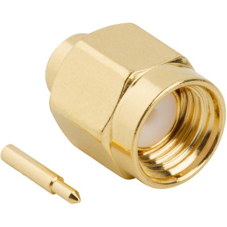 132102 Amphenol RF  Series, Plug Cable Mount SMA Connector, 50Ω, Solder Termination, Straight Body