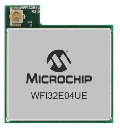 WFI32E04UE-I Microchip  3 → 3.6V WiFi Module, 802.11b/g/n I2C, SPI, UART, USB