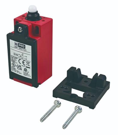 101-953 RS PRO Door Interlock Micro Switch, Plunger, SPDT 10A IP67 Glass Fibre Reinforced Plastic, -25 → 80°C
