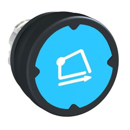 ZB4BC98005RA Schneider Electric Harmony XB4 Series Blue Spring Return Push Button Head, 22.5mm Cutout, IP66, IP69, IP69K