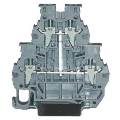 262-4381 RS PRO Grey Disconnect Terminal Block, 4mm², 1-Level, Clamp Termination