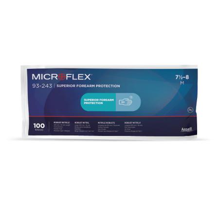 93243090 Ansell Blue Powder-Free Nitrile Disposable Gloves, Size L