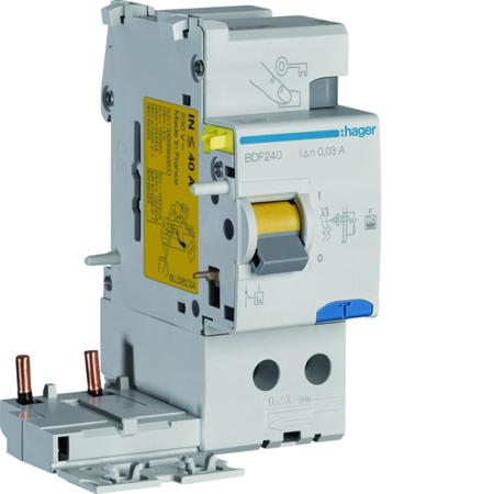 BDF240 Hager BDF Series RCCB, 40A, 2 Pole, 30mA, Type F