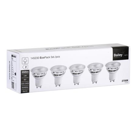 145230 EcoPack 5pcs LED DIM GU10 4.5W 350lm 827