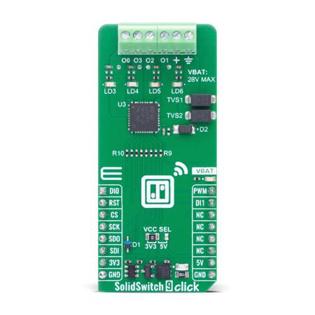 MIKROE-6619 MikroElektronika SolidSwitch Click for SolidSwitch 9 Click Add on Board for Inductive Load