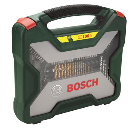 2607019330 Bosch 100-Piece Masonry Drill Bit, Metal Drill Bit, Wood Drill Bit Set for Multi-Material, 32mm Max, 1mm Min, Metal Bits