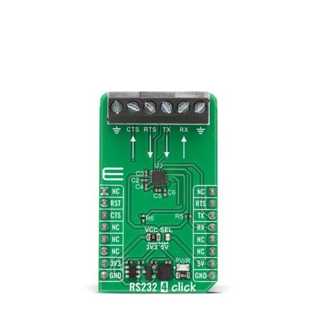 MIKROE-6767 MikroElektronika  RS232 Click Add On Board for Ensuring Data Exchange Between Microcontrollers and External