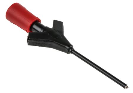 973972101 Hirschmann Test & Measurement 2A Red Grabber Clip, 60V dc Rating - 1.4mm Tip Size