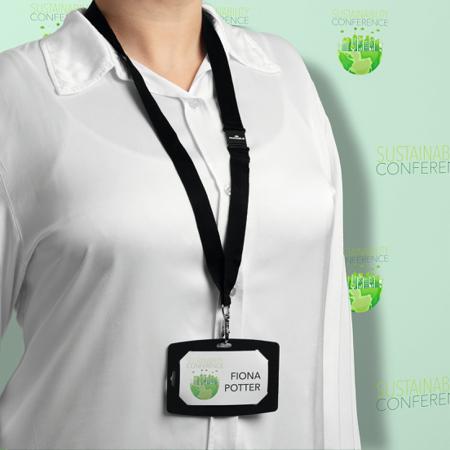 827301 Durable Black Recycled Board Name Badge