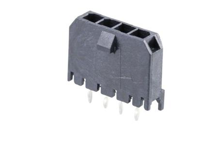 43650-0415 Molex MICRO-FIT 3.0 43650, 3mm Pitch, 4 Way, 1 Row, Straight PCB Header, Through Hole