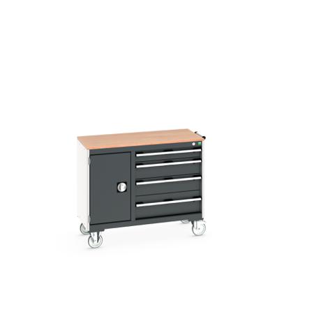 41006010-19V Bott 1 Door, 4 Drawer Sheet Steel Floor Standing Cabinet, 1050 X 525 X 890mm