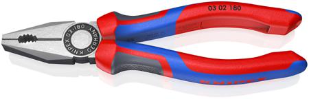 03 02 180 Knipex Combination Pliers, 180 mm Overall, Straight Tip