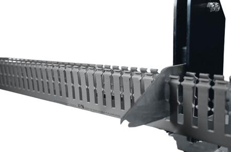 181-10278-HTWD-PW-100X100-PVC-GY HellermannTyton HTWD-PW Grey Slotted Panel Trunking - Open Slot, W100 mm x D100mm, L2m, PVC