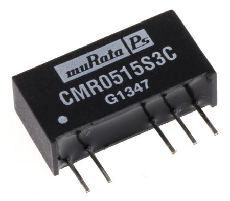 CMR0515S3C Murata Power Solutions CMR 0.75W Isolated DC-DC Converter Through Hole, Vin 4.5 → 5.5 V dc, Vout ±15V dc
