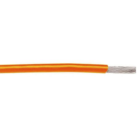 5858 OR005 Alpha Wire Hook-up Wire TEFLON Series Orange 1.23 mm² PTFE Equipment Wire, 16 AWG, 19/0.29 mm, 30m, PTFE Insulation,