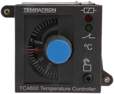 TC4810-02-110-240VAC Tempatron On/Off Temperature Controller, 48 x 48mm, Thermocouple Input, 0 → +400°C Measurement Range