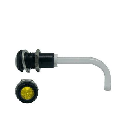 RHD-0700-1500-F9PZY67PR  Bivar, Panel Mount Right Angle LED Light Pipe, Yellow Round Lens