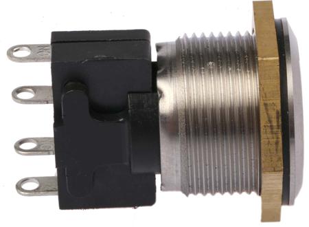 76-9510-4044 ITW 76-95 Single Pole Double Throw (SPDT) Momentary Clear LED Push Button Switch, IP67, 32 (Dia.)mm, Panel Mount, 250V