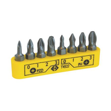 T4522 CK Bit Set 8 Pieces, Phillips, Pozidriv