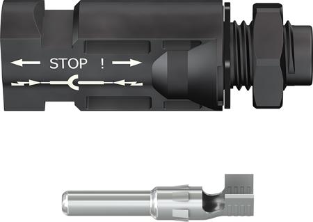 32-0079P0001-UR Staubli Cable Coupler MC4 Series, Male, Panel Mount Solar Connector, Cable CSA, 4mm², Rated At 39A, 1.25 kV PV-ADSP4