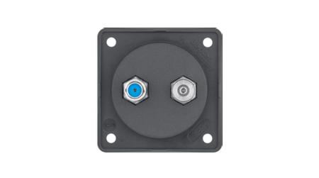 945602505 F Anthracite Female 2 Outlet TV Aerial Connector, Flush Mount