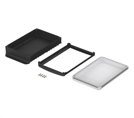 48338651-HMT2 Bopla BoVersa Series Black, Transparent Polycarbonate Desktop Enclosure, 323 x 185 x 76mm