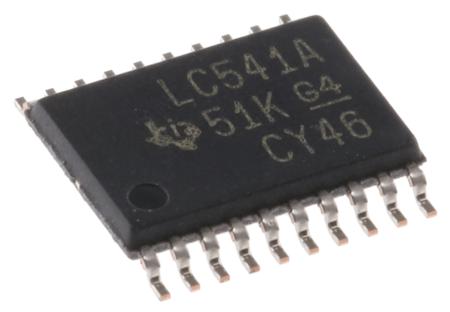 SN74LVC541APW Texas Instruments  Octal-Channel Buffer & Line Driver, 3-State, 20-Pin TSSOP
