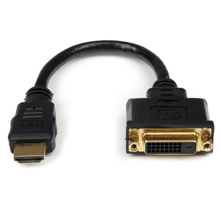HDDVIMF8IN StarTech.com HDMI 1.4, 20cm Male HDMI to Female DVI-D Dual Link High Speed 1920x1200