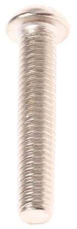 482-9041 Slot Round Head Machine Screw Brass Nickel Plated, 1in
