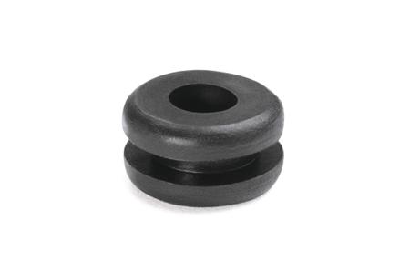 633-02010 HellermannTyton HV1201 Black Polyvinylchloride 6.4mm Cable Grommet