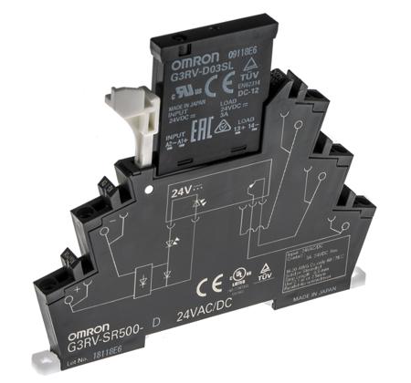G3RV-SR500-D 24VAC/DC Omron G3RV-SR Series Solid State Interface Relay, 24 V ac/dc Control, 3 A Load, DIN Rail Mount
