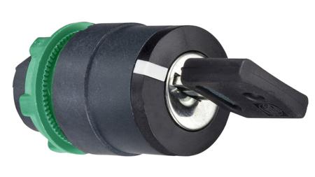 ZB5AG02D Schneider Electric ZB5 2-position Key Switch Head, Latching, 22mm Cutout