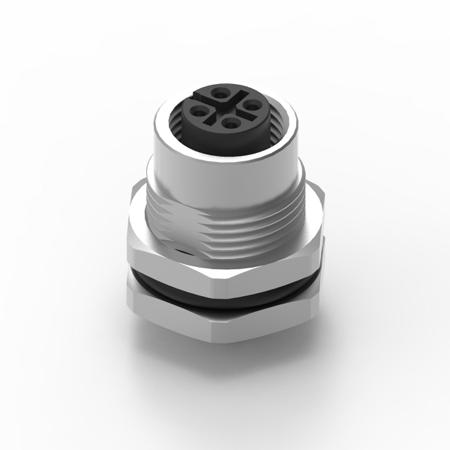 643160100604 Industrial Circular Connectors, 4 Contacts, Panel Mount, M12 Connector, Socket, Female, IP68, WR-CIRC Series