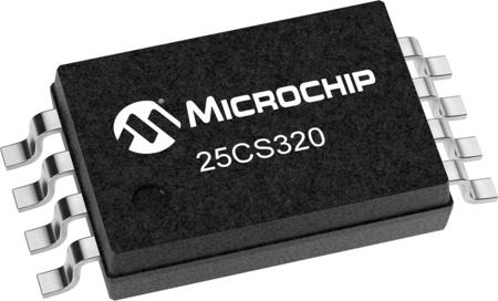 25CS320-I-ST Microchip 25CS320-I/ST, 32kbit EEPROM Chip, 20ns 8-Pin TSSOP Serial