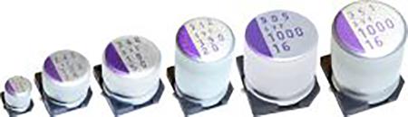 16SVF1000MX Panasonic 1mF Surface Mount Polymer Capacitor, 16V dc