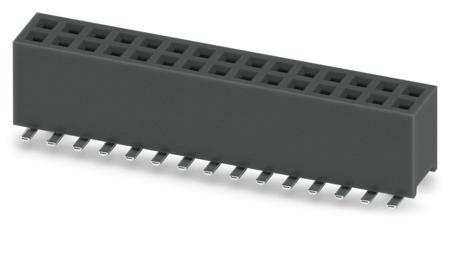 1156838 Phoenix Contact 27D/ 30-SV- 490-1-BR, FQ 1 Series Surface Mount Socket Strip, 2-Row, 1.27mm Pitch, SMD Termination