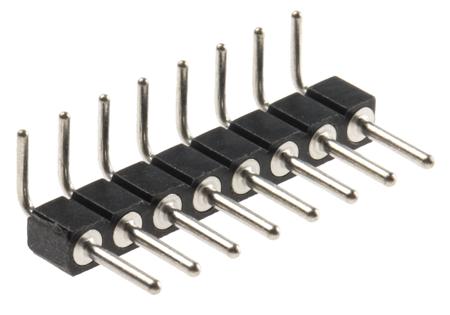 800-80-008-20-001101 Preci-Dip 800 Series Right Angle Through Hole Pin Header, 8 Contact(s), 2.54 mm Pitch, 1 Row, Unshrouded