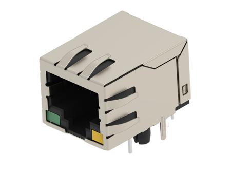 2489085-4 TE Connectivity 24890 Series Female Ethernet Connector, Hole Mount, Cat5e Right Angle 1 Port 8 -Way