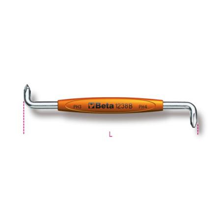 1238B 1-2 BETA Right Angle Screwdriver, 1-2 mm Tip, 125 mm Overall