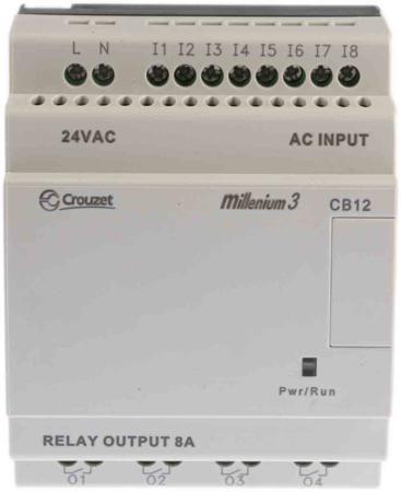 88974024 Crouzet Millenium 3 Series Logic Module, 24 V ac Supply, Relay Output, 8-Input, Digital Input