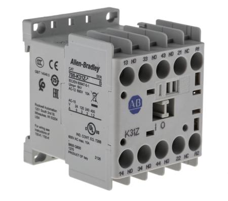 700-K31Z-DJ Allen Bradley 700 Series 700K Contactor, 24 V dc Coil, 4-Pole, 10 A, 3NO + 1NC, 690 V ac