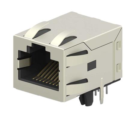 2301994-3 TE Connectivity 2031994 Series Number Cat6 8 Way Right Angle PCB Mount Nickel Plated Brass RJ45 Modular Jack Female