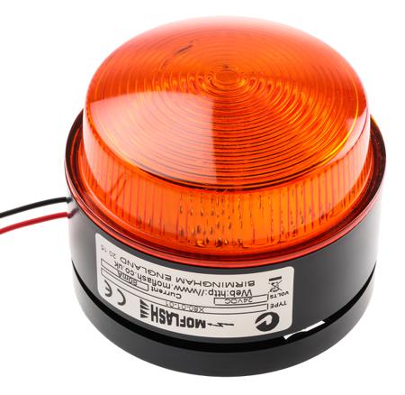 X80-01-01 Moflash X80 Series Amber Flashing Beacon, 18 → 30 V, Surface Mount, Xenon Bulb, IP67