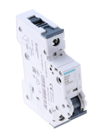 5SY6116-7 Siemens Sentron 5SY6 MCB, 1P, 16A Curve C, 230V AC, 72V DC, 6 kA Breaking Capacity