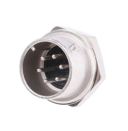 RM12BRD-6PH-71- Hirose, 6 Pole Panel Mount Connector Socket, Male Contacts, Bayonet Mating