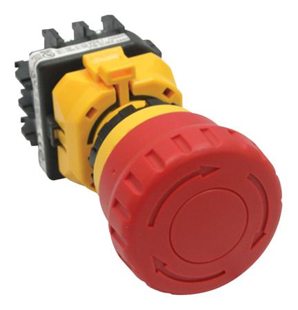 XW1E-BV404M-R Idec XW1E Series Twist Release Emergency Stop Push Button, Panel Mount, 22mm Cutout, 4PST, IP65