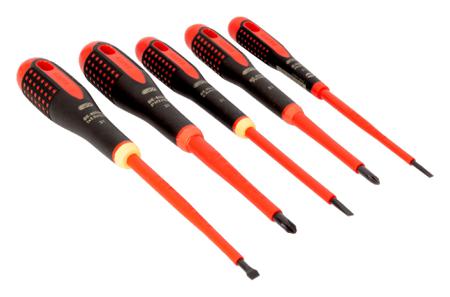BE-9881S Bahco Phillips; Slotted Insulated Screwdriver Set, 5-Piece